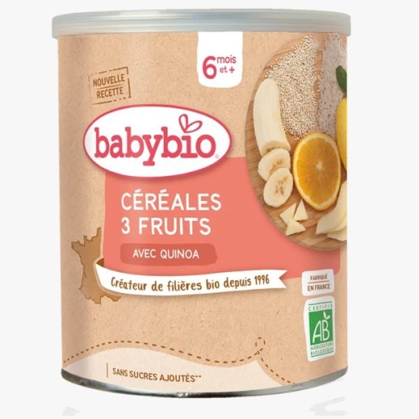 BabyBio Céréales 3 fruits avec Quinoa 6mois+