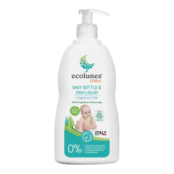 Ecolunes Liquide Vaisselle Bébé Ecologique et Hypoallergénique 500ml