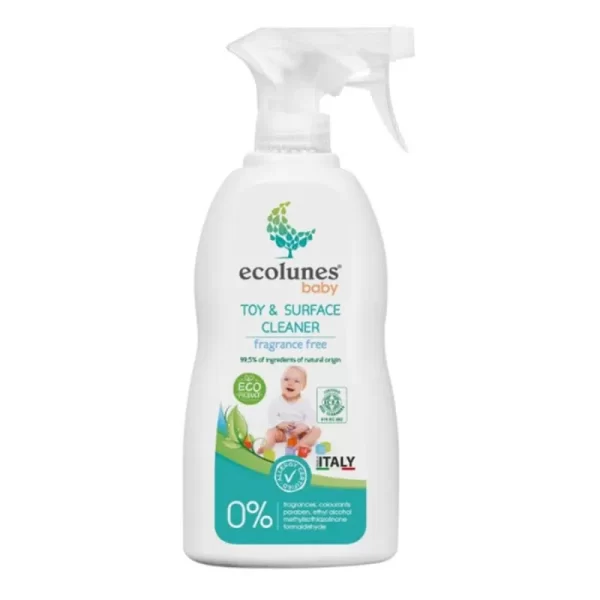 Ecolunes Spray Nettoyant Jouets et Surfaces pour bébé Ecologique et Hypoallergénique 300ml