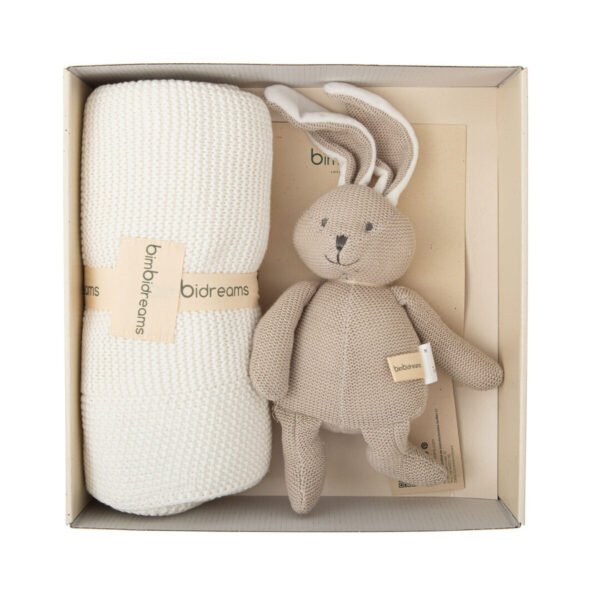 Coffret Cadeau Couverture Tricotée + Peluche
