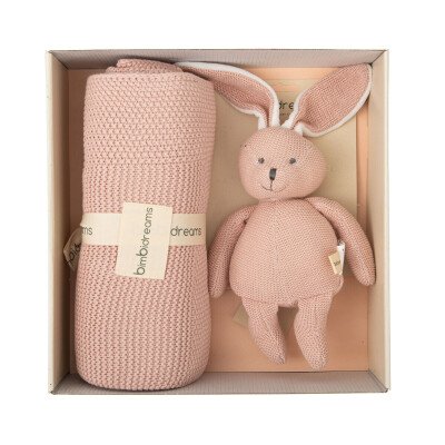 Coffret Cadeau Couverture Tricotée + Peluche