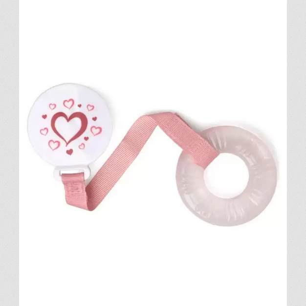 ANNEAU DE DENTITION RÉFRIGÉRANT CŒURS AVEC PINCE 3M+