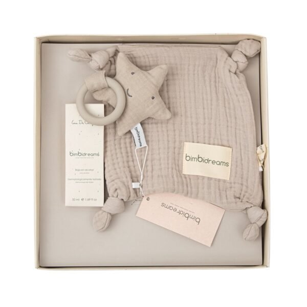 Coffret cadeau Eau de Cologne et Doudou Mimo+ Anneau De Dentition beig