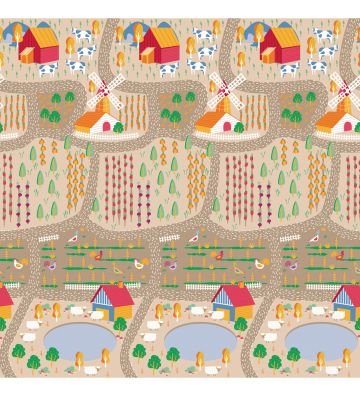 Alfombra De Juegos Granja-Ciudad Plegable