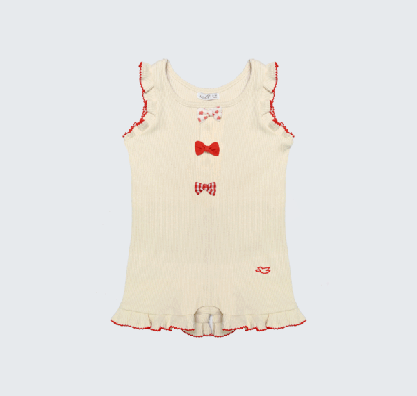 Barboteuse à bretelles avec col rond