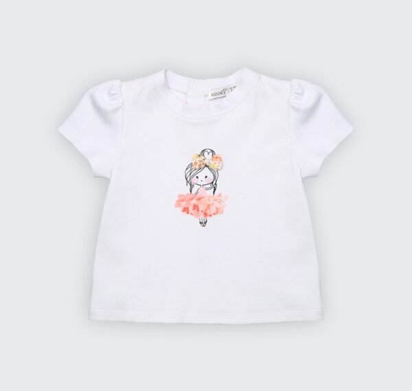 Ensemble T-shirt en jersey blanc 100% coton avec jupe culotte