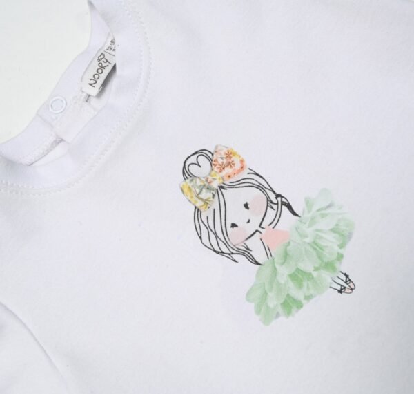 Ensemble T-shirt en jersey blanc 100% coton avec jupe culotte