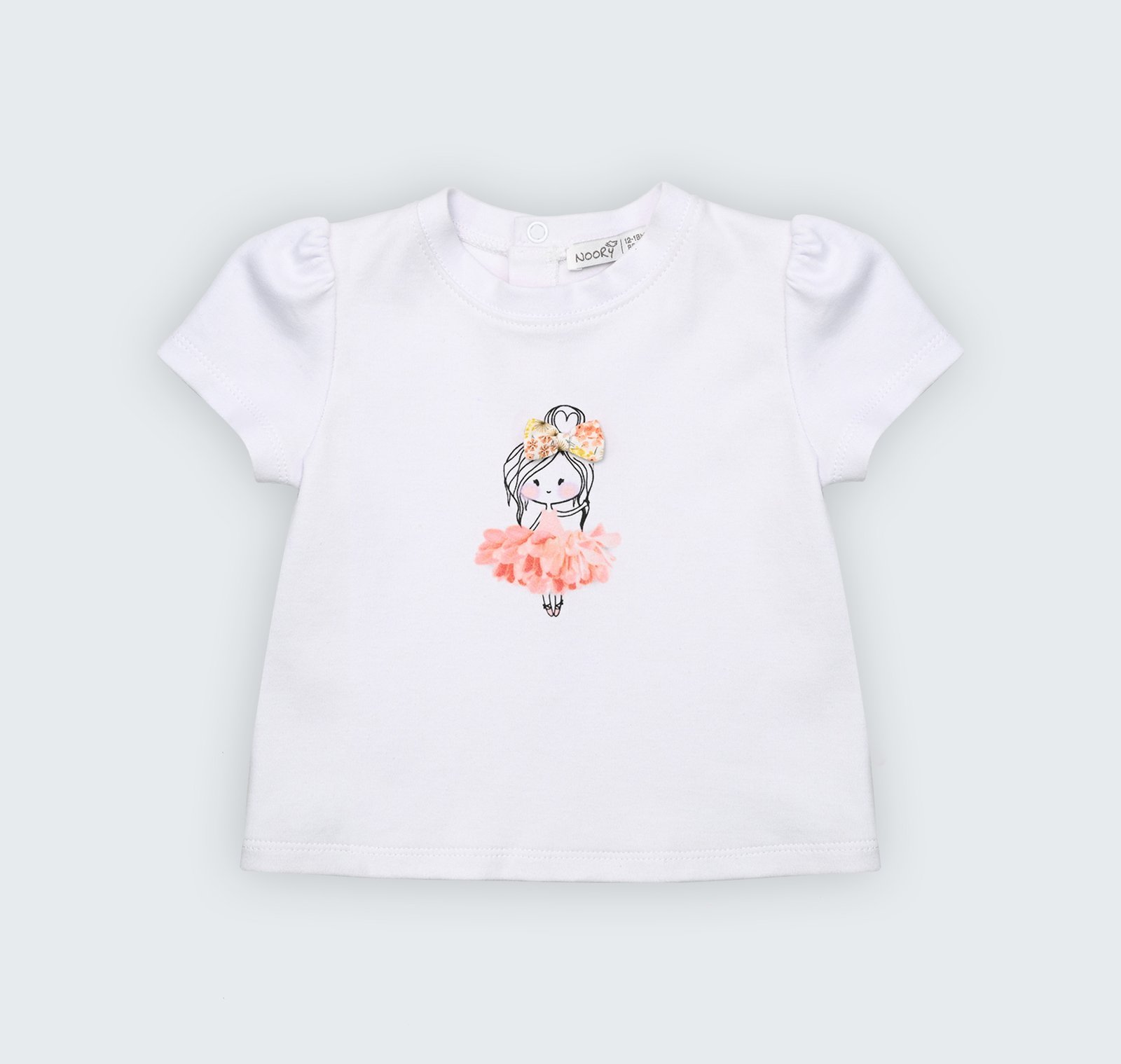 Ensemble T-shirt en jersey blanc 100% coton avec jupe culotte