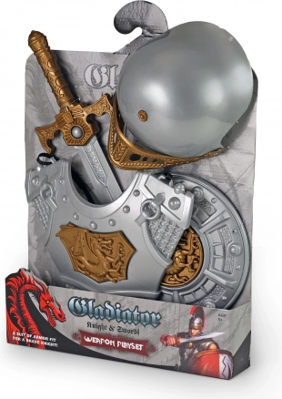Cavalier pour enfants – casque, armure, épée et bouclier