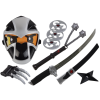 Jeu de guerriers Ninja avec masque, épée et accessoires