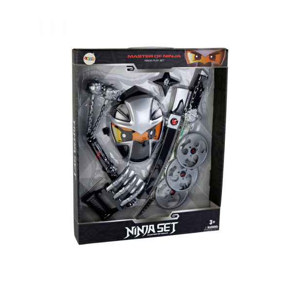 Jeu de guerriers Ninja avec masque, épée et accessoires
