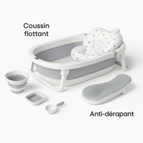 Baignoire Pliable pour Bébé avec Thermomètre – 6 en 1