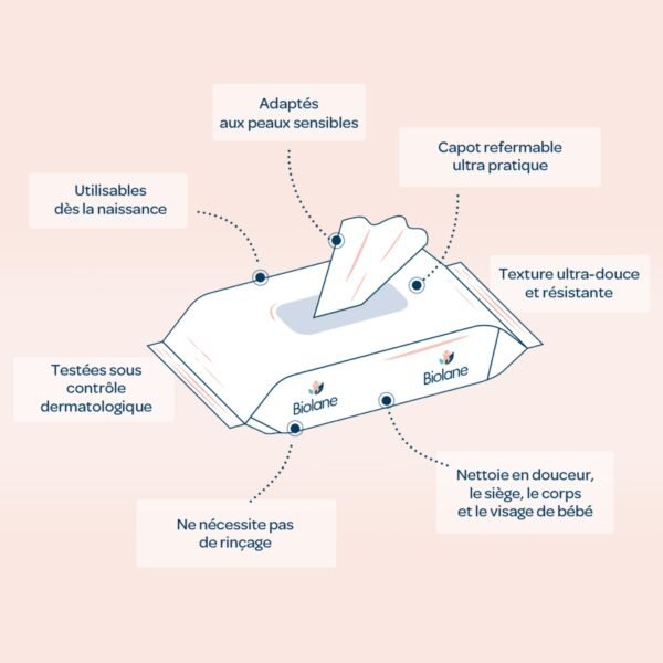 biolane Lingettes épaisses H2o
